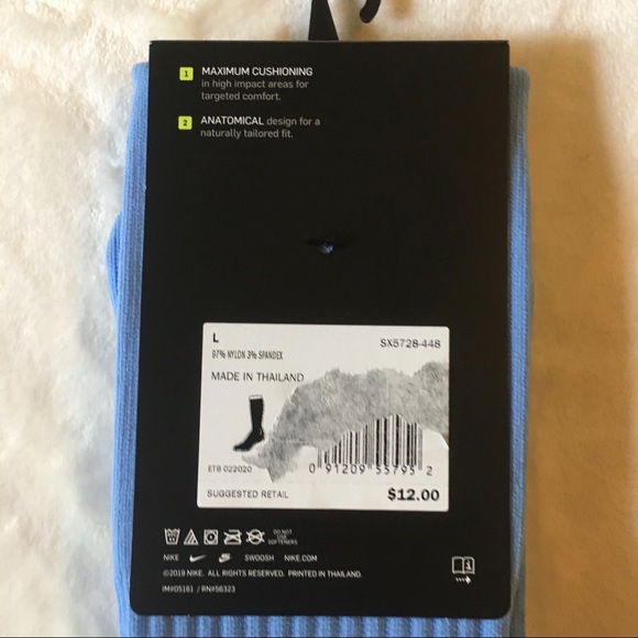 NIKE Dri-Fit knee high soccer socks NWT blue L - Picture 5 of 7